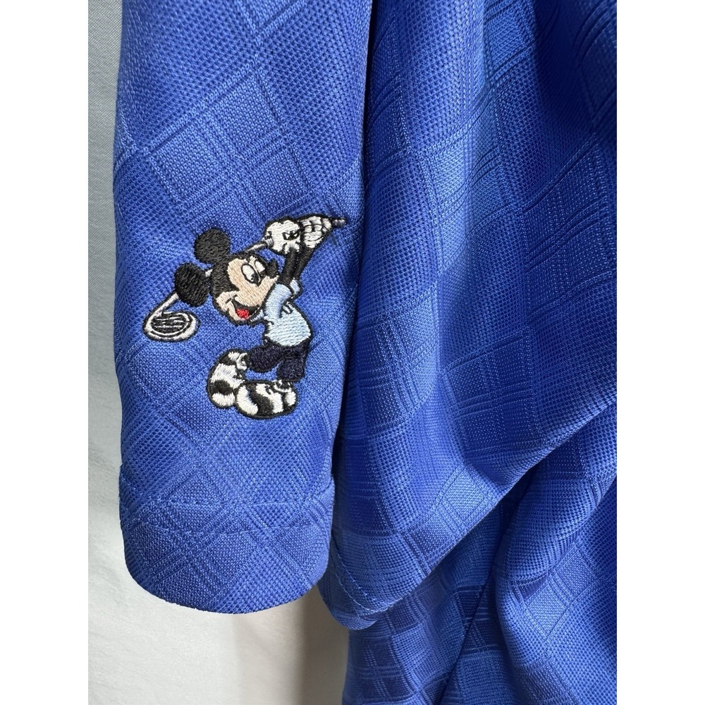 OXFORD GOLF Mens Super Dry SHIRT XXL Blue COOLMAX Walt Disney Golf Mickey Mouse